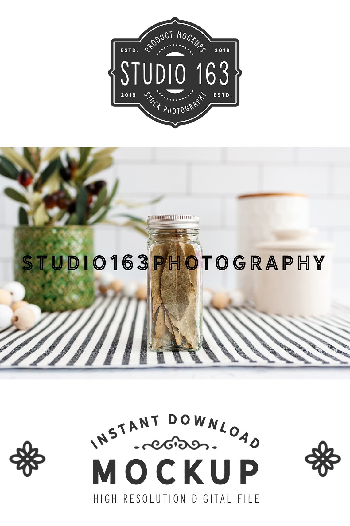 Download Spice Jar Mockup Glass Jar Mockup Kitchen One Jar Add Your ...