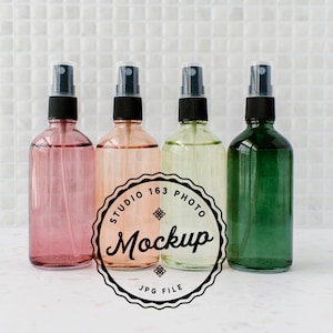 Spray Bottle Mockup, Oils Mockup, Glass Blank Spray Bottle, Label Mockup, Styled Stock Photography
