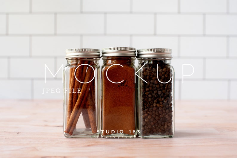 Download Spice Jar Mockup Glass Jar Mockup Kitchen Add Your Design ...