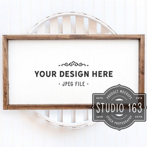 Farmhouse Sign Mockup: 12x24 Blank Wood Sign (JPEG)