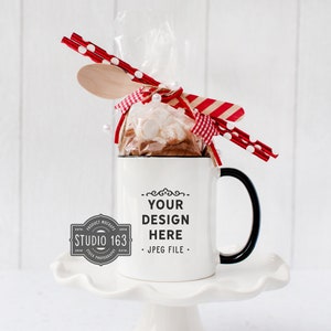 11oz Mug Mockup: Christmas Hot Cocoa, Styled Stock Photo (JPG)