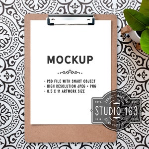 8.5 x 11 Paper Mockup, 8.5x11 Print mockup on brown farmhouse