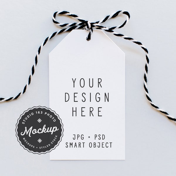 Gift Tag Mockup | White Tag Mockup | Blank Card |  Styled Stock Photo | SVG Mockup | JPEG File