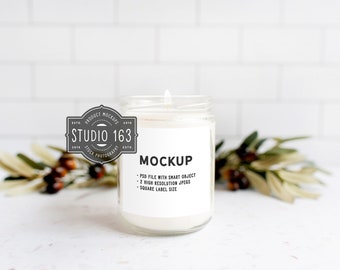 Jar Candle Mockup, White Candle Mockup, Minimalist, Styled Stock Photography, Add Your Design, PSD, INSTANT DOWNLOAD