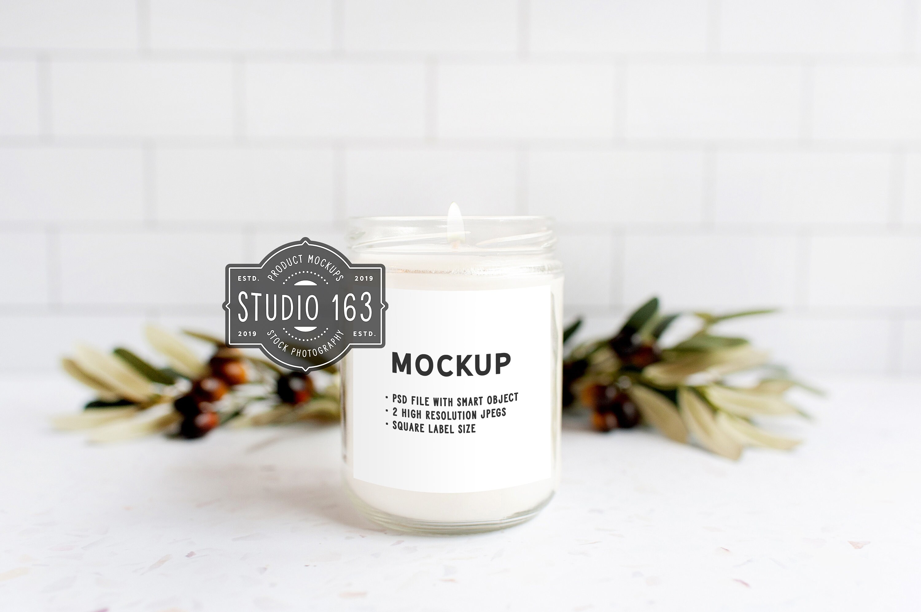 Jar Candle Mockup, White Candle Mockup, Minimalist, Styled Stock Photography, Add Your Design, PSD, INSTANT DOWNLOAD