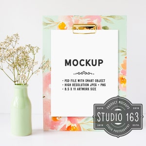 Psd smart object Showcase your work online with digital mockups Png A4 clipboard mockup Jpeg instant download