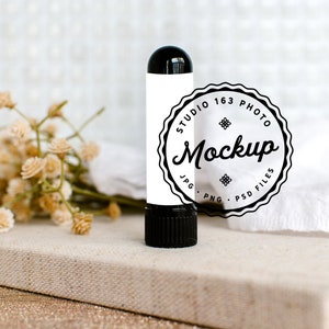 Black Nasal Inhaler Mockup, Oils Mockup, Blank Mockup, Label Mockup, Styled Stock Photography
