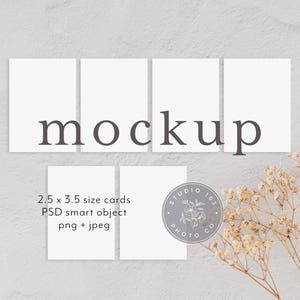 2.5x3.5 Card Mockup, ACEO Card Mockup, Artist Trading Card Mockup, Place Card Mockup, ATC Mockup