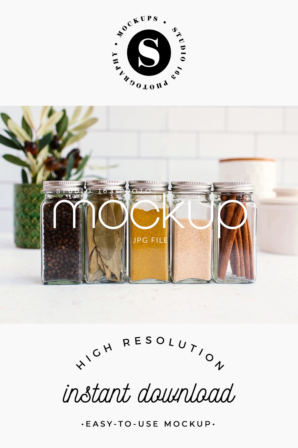 Download Spice Jar Mockup Glass Jar Mockup Set of Jars Kitchen Add | Etsy