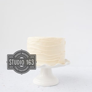 Tortenaufleger Mockup, weiße Torte Foto, Torten Mockup, leere Tortenaufleger, gestyltes Stock Foto, digitale JPG Datei