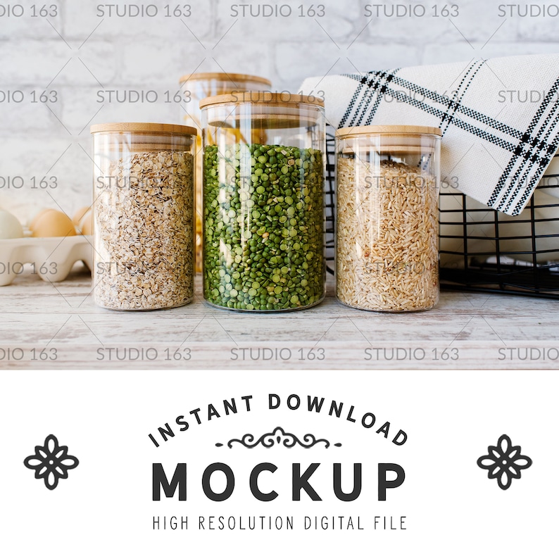 Food Canister Mockup Pantry Label Mockup Kitchen Mockup Etsy