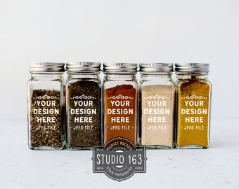 Spice Jar Mockup, Glass Jar Mockup, Kitchen, Add Your Design, JPEG, INSTANT DOWNLOAD