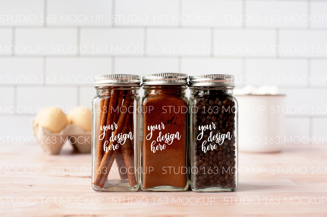 Download Spice Jar Mockup Glass Jar Mockup Kitchen Add Your Design ...
