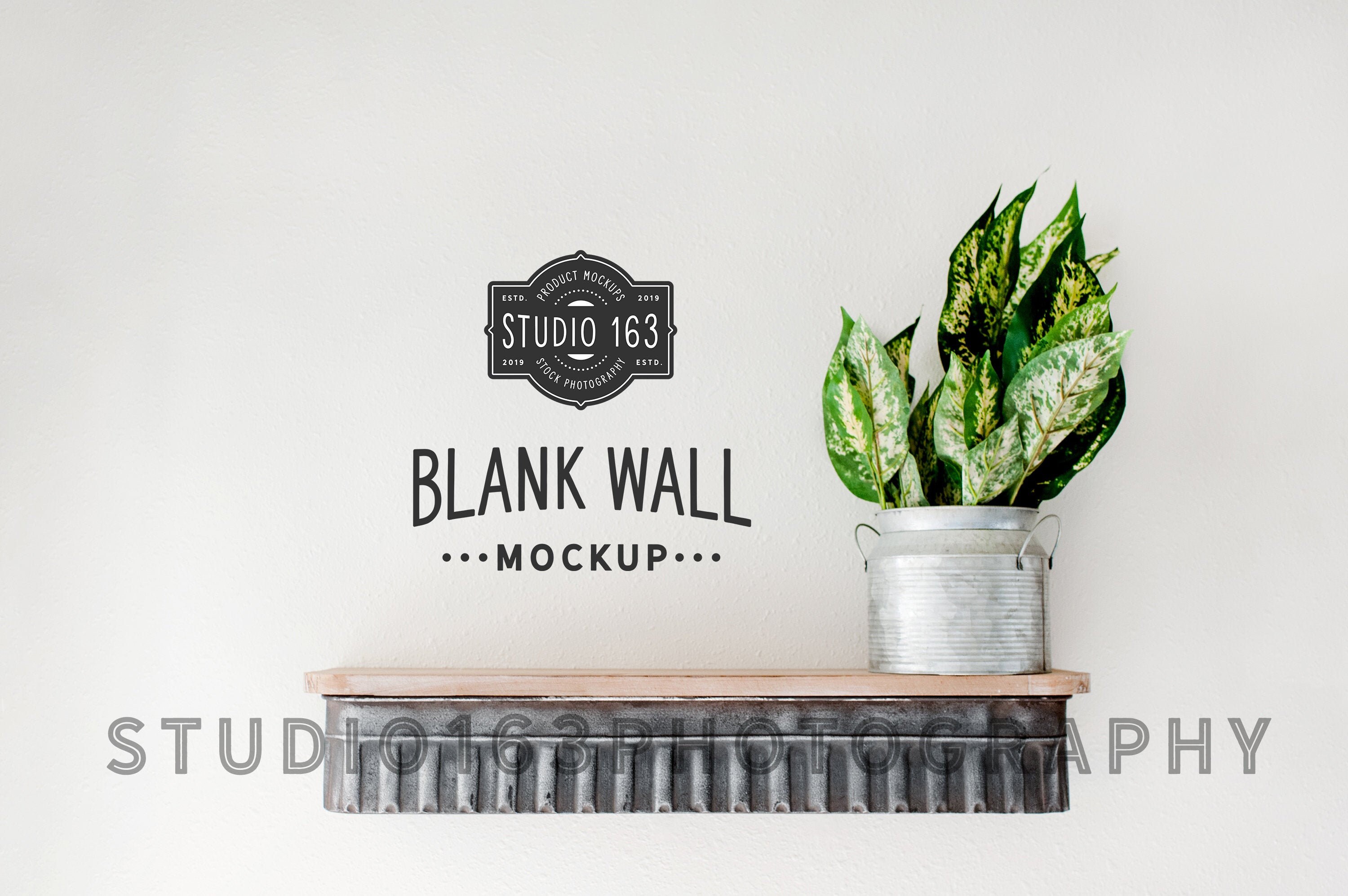 Blank Wall Mockup Industrial Shelf Mockup Wood Shelf Add - Etsy