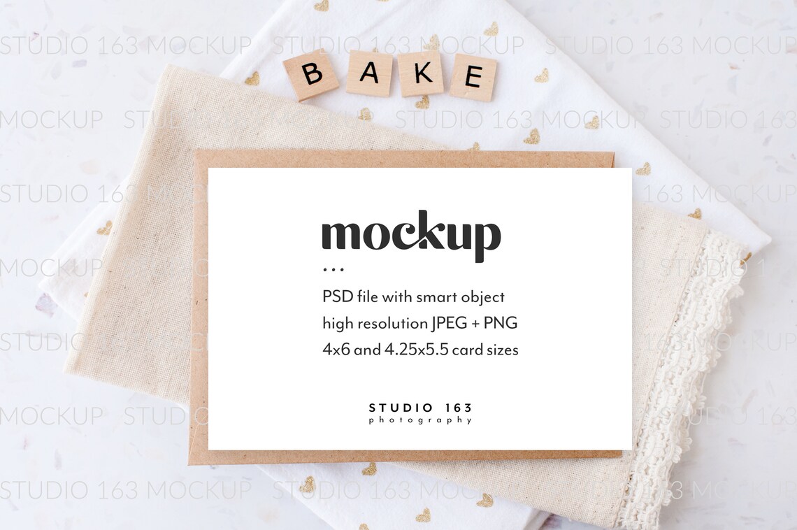 Download Recipe Card Mockup 4x6 Card Mock Up 4x5 Card Table Card | Etsy