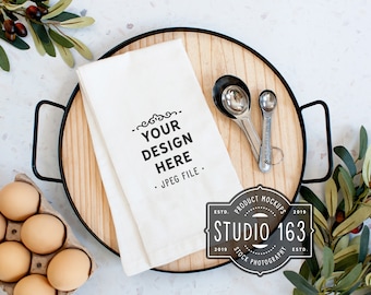 Maqueta de toalla de cocina, toalla blanca en blanco, saco de harina blanca, toalla de té, fotografía de stock con estilo, agregue su diseño, JPEG, DESCARGA INSTANTÁNEA