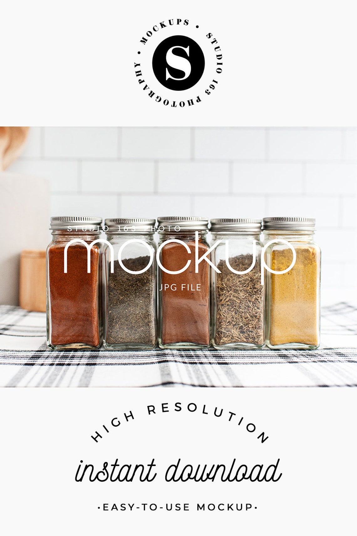 Download Spice Jar Mockup Glass Jar Mockup Kitchen Add Your Design ...