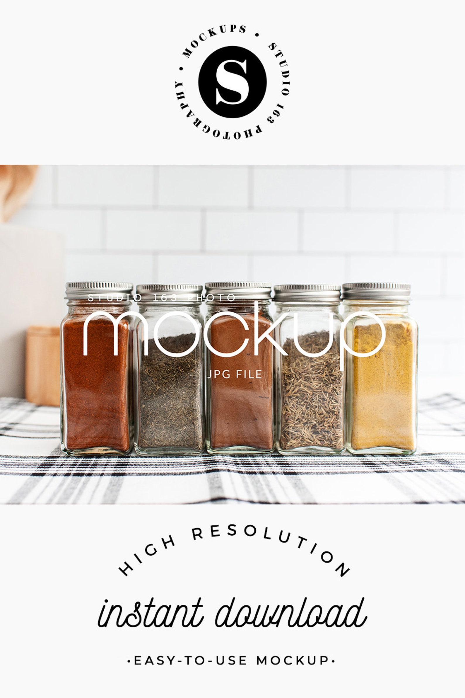 Download Spice Jar Mockup Glass Jar Mockup Kitchen Add Your Design ...