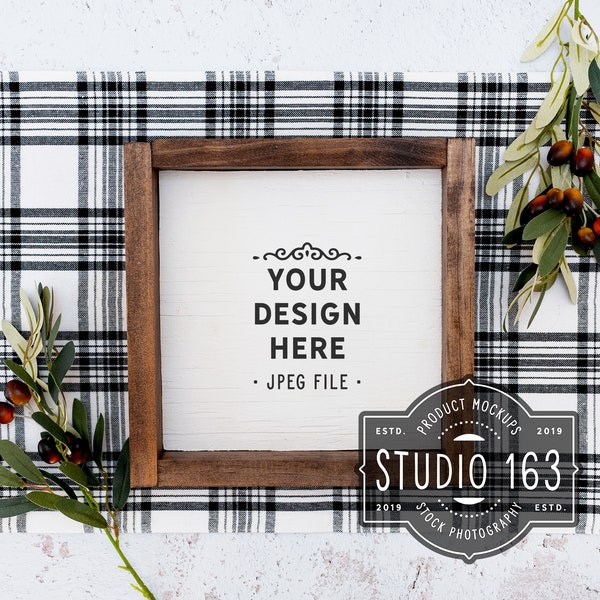 8x8 Wood Sign Mockup, Blank Wood Sign, Farmhouse Style Sign Mockup, Styled Stock Photography, Add Your Design, JPEG, INSTANT DOWNLOAD