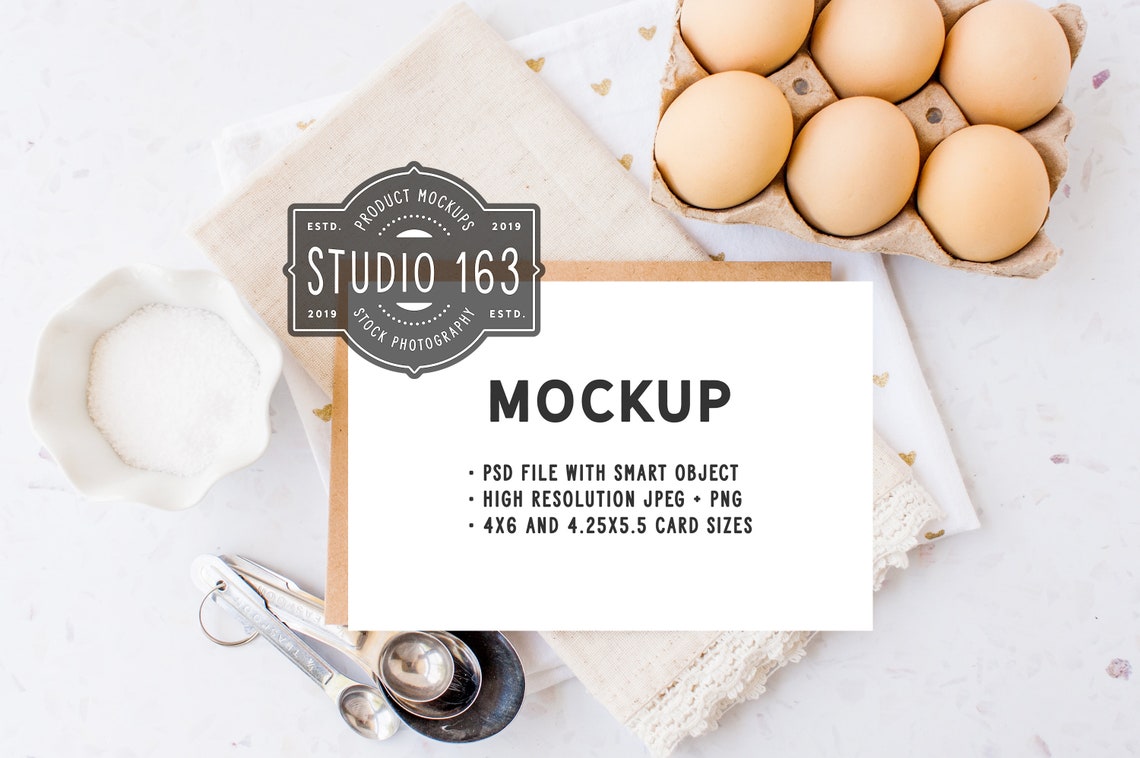 Download Recipe Card Mockup 4x6 Card Mock Up 4x5 Card Table Card | Etsy
