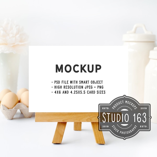 Recipe Card Mockup, 4x6 Card Mock Up, 4x5 Card, Table Card Mockup, Flat Lay, Styled Stock Photo, Kitchen, PSD, INSTANT DOWNLOAD