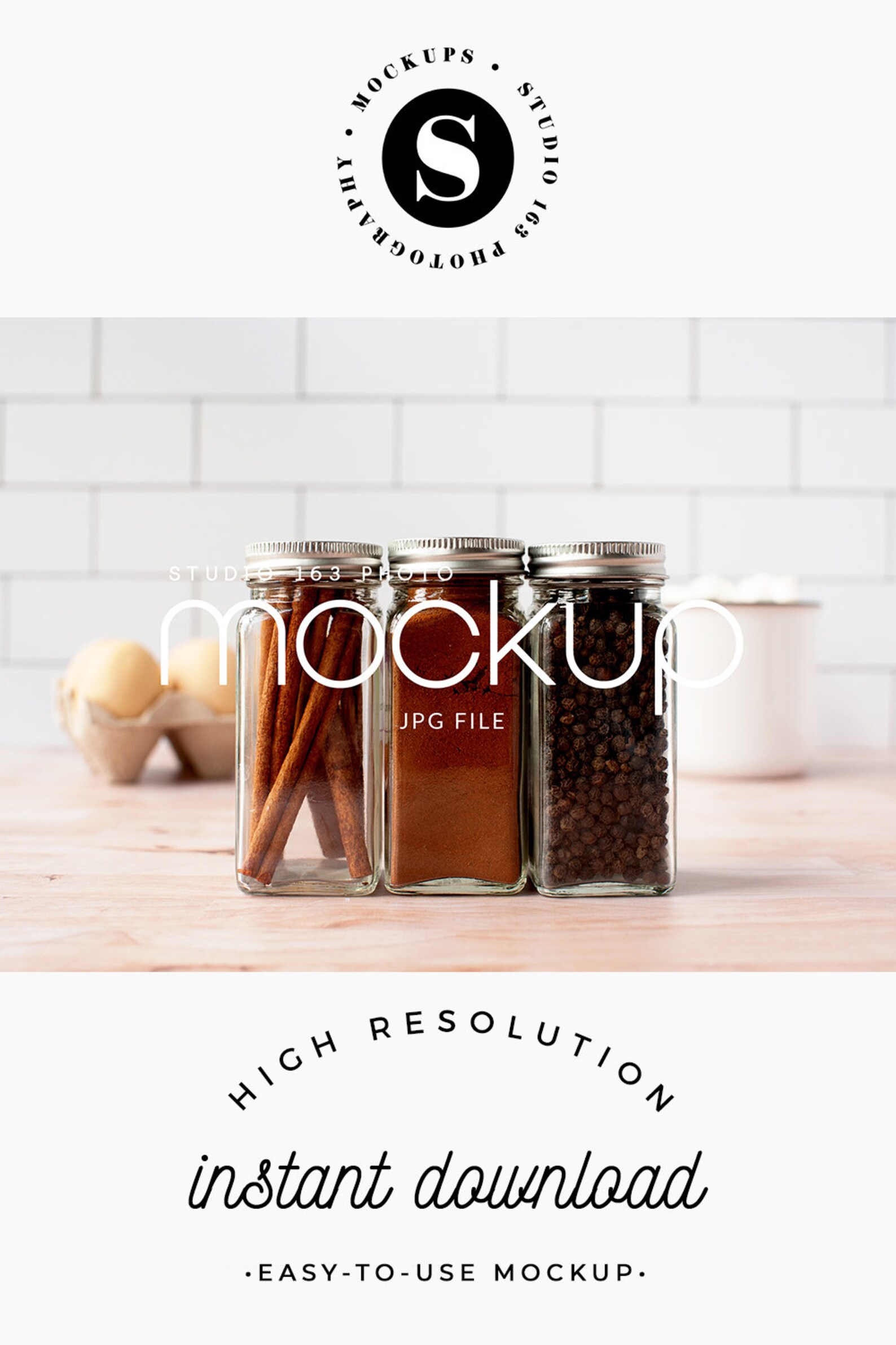 Download Spice Jar Mockup Glass Jar Mockup Kitchen Add Your Design ...