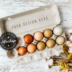 Egg Carton Mockup | Egg Stamp Mockup | Farm Mockup | JPEG File | Styled Stock Photo