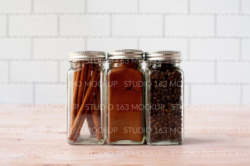 Download Spice Jar Mockup Glass Jar Mockup Kitchen Add Your Design ...