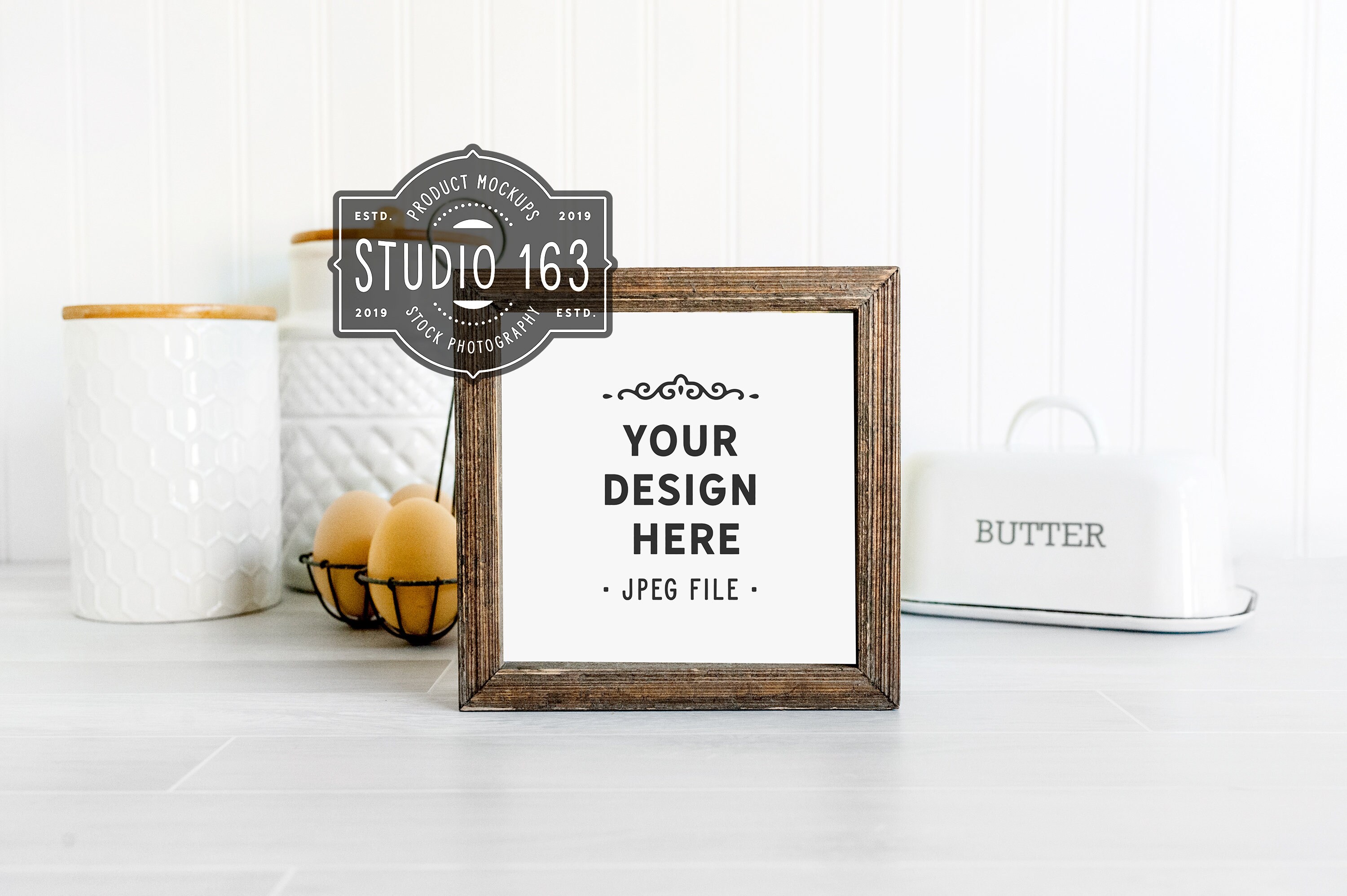 5x5 Mitered Wood Sign Mockup Blank Wood Sign Kitchen