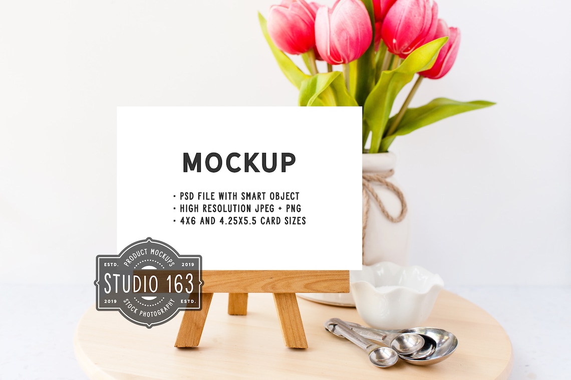 Download Recipe Card Mockup 4x6 Card Mock Up 4x5 Card Table Card | Etsy