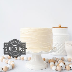 Tortenaufleger Mockup, weiße Torte Foto, Torten Mockup, leere Tortenaufleger, gestyltes Stock Foto, digitale JPG Datei