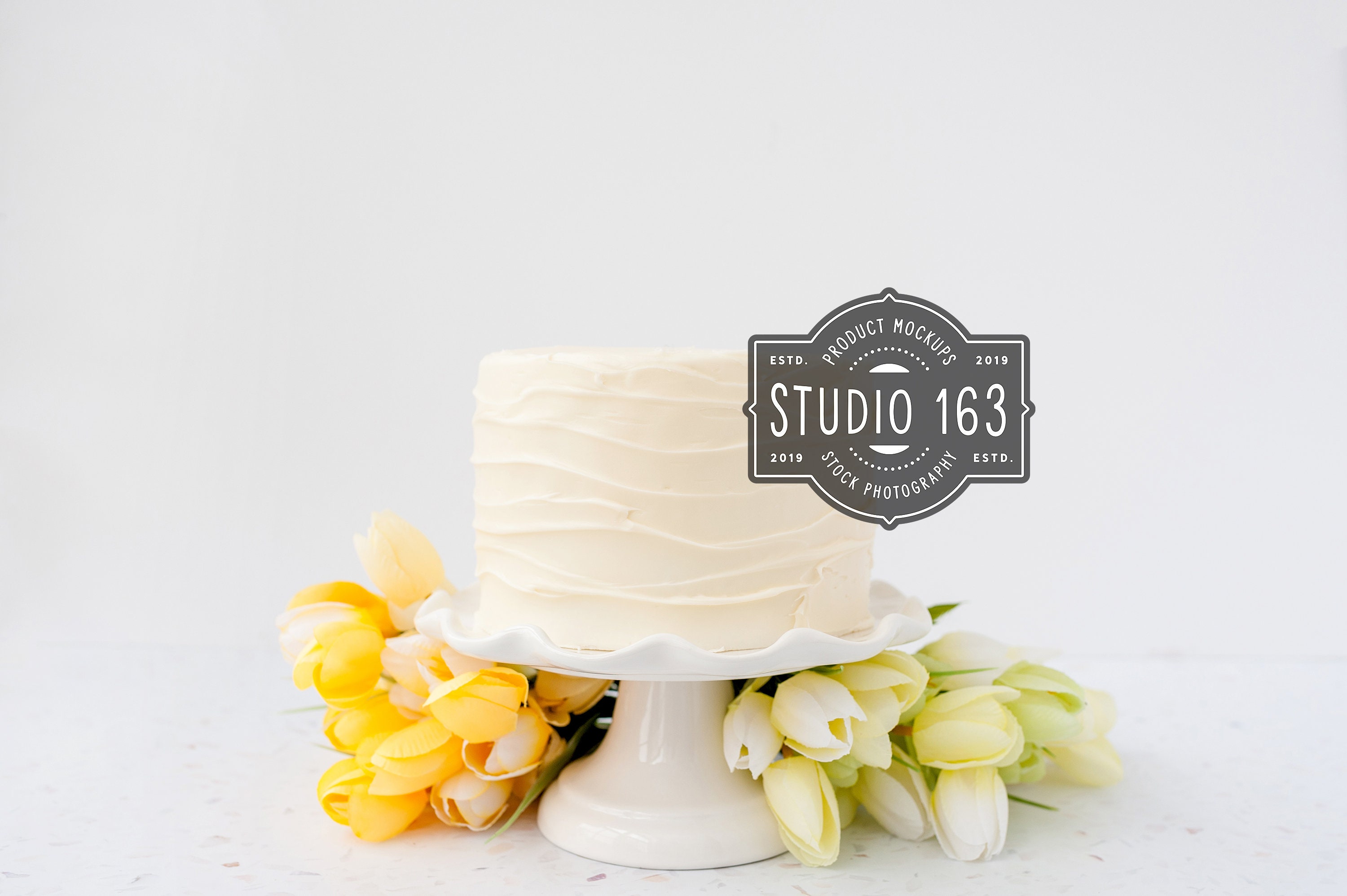 Cake Topper Mockup Cake Photo Cake Mockup Spring Tulips Etsy