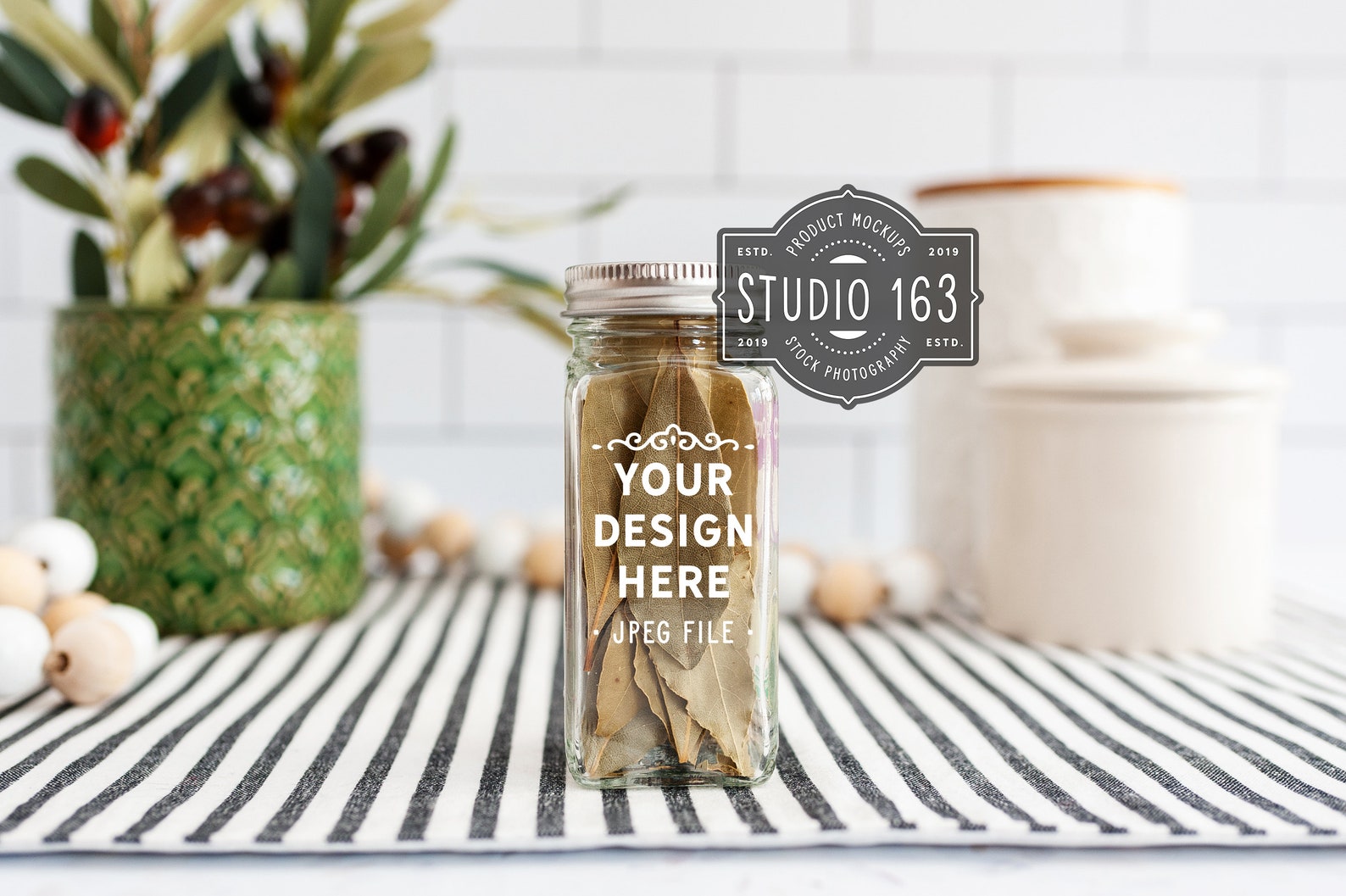 Download Spice Jar Mockup Glass Jar Mockup Kitchen One Jar Add Your ...