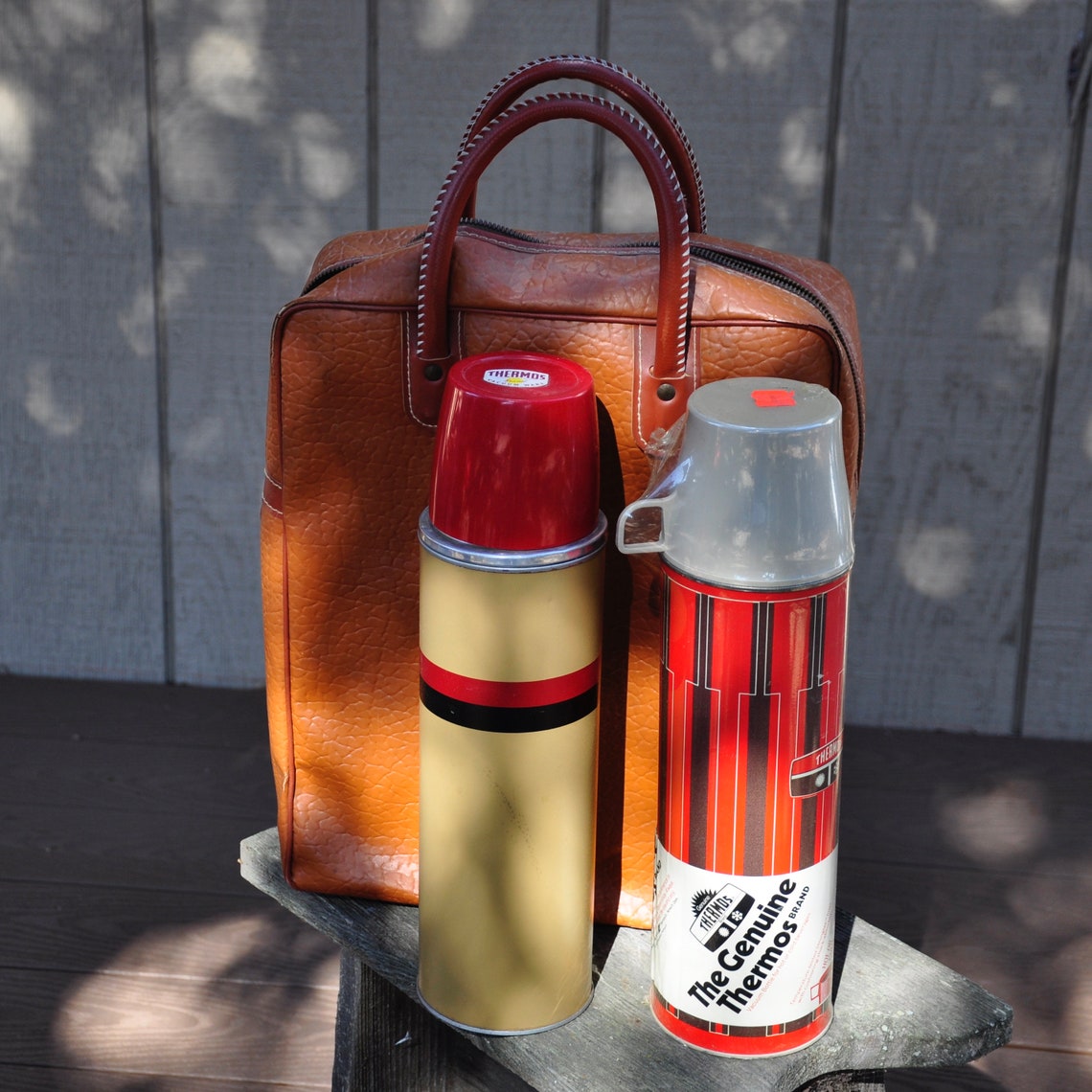 Vintage Genuine Thermos Brand Insulated Bottle Set of Two with Etsy