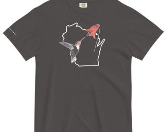 Shirt kolibrie Wisconsin | Vogels kijken | Cadeau vogelliefhebber | Shirt natuur Midwest | T-shirt met dierenprint | Vogelaar