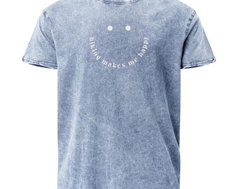 Wandelen maakt me gelukkig T-shirt | Katoenen T-shirt met acid wash