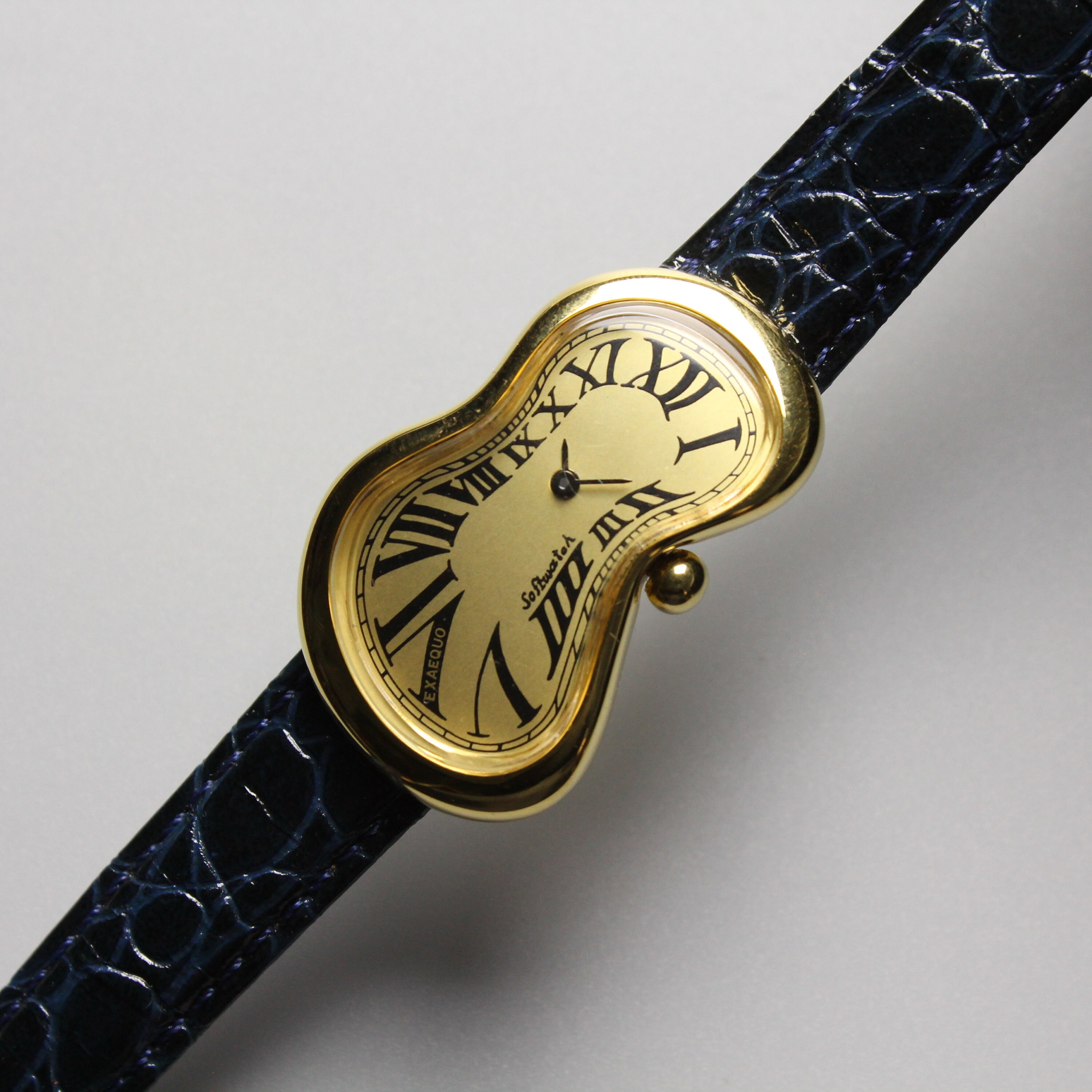 Reloj de pulsera Salvador Dali de los anos 90 con esfera color champan Etsy Espana