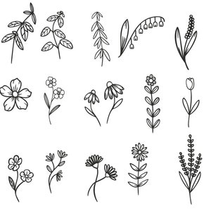 Floral Lineart SVG/PNG/EPS for Cricut, Design, Etc. - Etsy