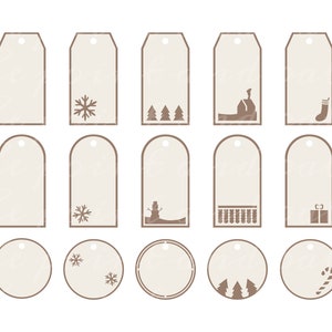 15 piece Gift Tag SVG Bundle, Christmas Tag SVG, holiday SVG gift tag eps/png included