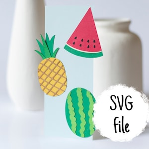 Summer Fruit SVG Bundle, pineapple, watermelon, kiwi, 15 fruit