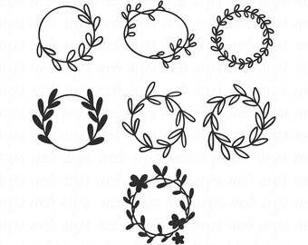 Einfaches Kranz Lineart Bundle SVG/PNG/EPS für Cricut, Basteln, etc.