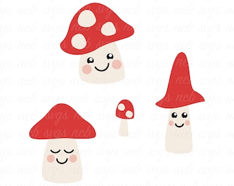 Cottagecore Pilz Freunde SVG für Cricut PNG/EPS