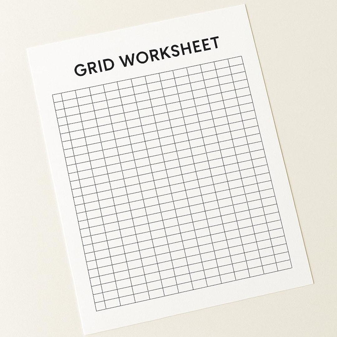 Grid Worksheet | Printable Grid Sheet | Digital Download - Etsy