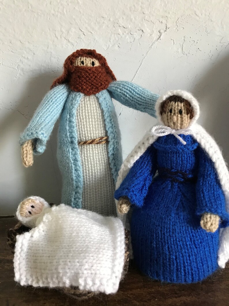 Hand Knitted Nativity Scene Etsy