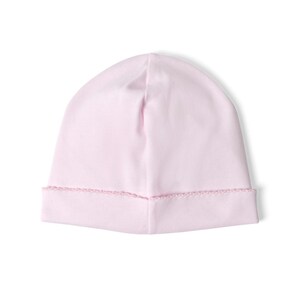 Baby Infant Hat | Pima Cotton |  Beanie Cap | Girl Solid Pink and Birdie Print