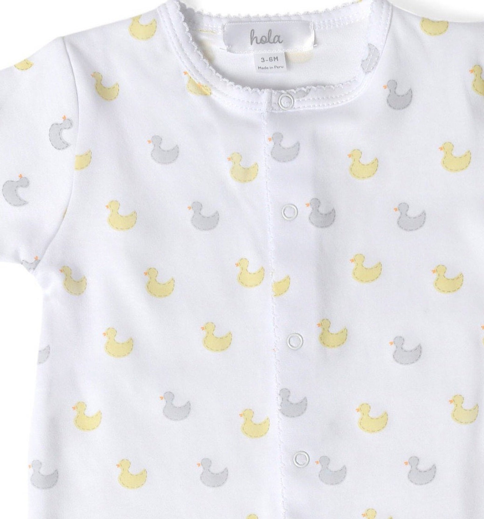 Footie Pajama Yellow Duck Print Pima Cotton Baby Sleeper Newborn Gender