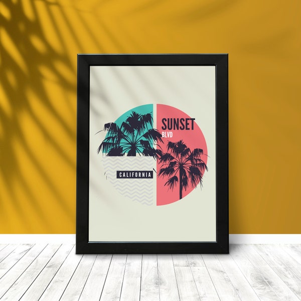 "California Sunset Blvd" Poster | Digital File | Editable and ready to print