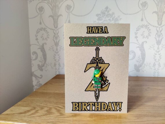 zelda minifigure birthday card etsy