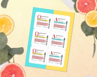 Omegaverse Prescription | A/B/O, ABO, Heat, Rut Suppression Gag Sticker Sheet