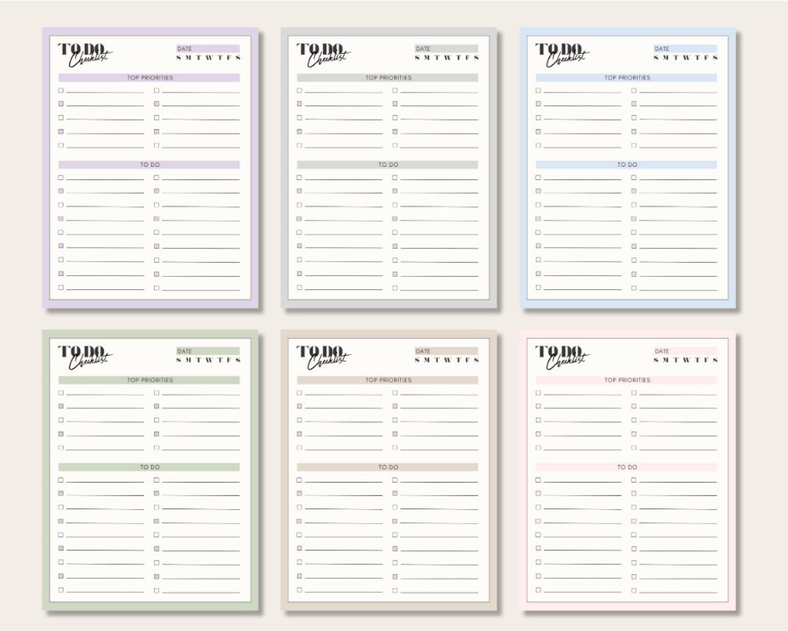 Digital & Printable to Do Checklist | Goodnotes | Undated to Do List ...